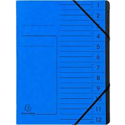 Exacompta 541202E, Project folder, A4, Karton, Blauw, 355 g/m², Elastische band