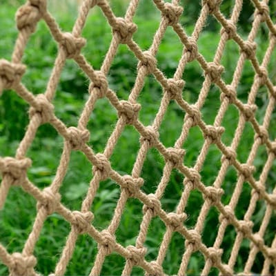 Hennep Touw Net - Veiligheidsnet Klimnet - Balustrade Beveiligen - Handgemaakt Duurzaam Materiaal - 1.5mx10m - Natuurlijk