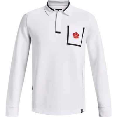 Under Armour Gebreid poloshirt met lange mouwen voor volwassenen (Wit)