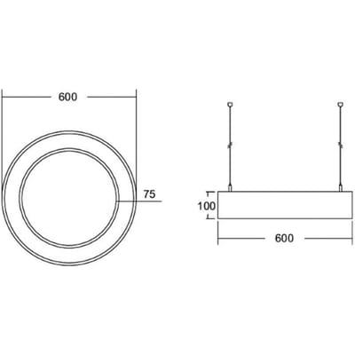 BRUMBERG Biro Cirkel Ring10 direct Ø 60 cm DALI zilver 840