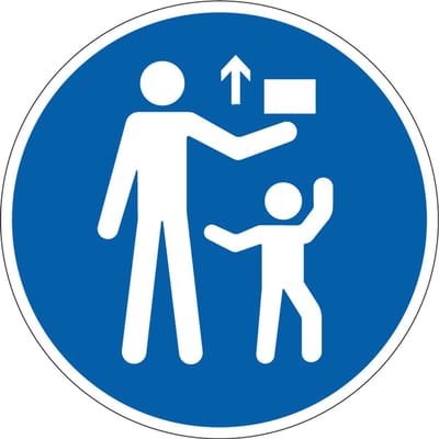 Buiten bereik van kinderen bewaren sticker, M055 200 mm