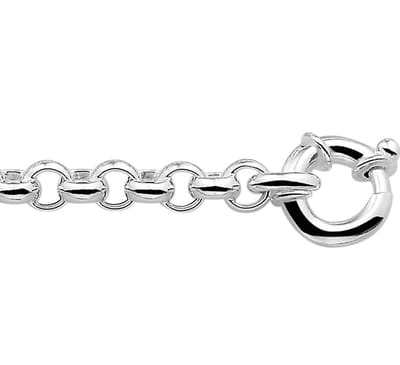 YO&NO - Ketting - Zilver - Jasseron - 7mm - 45cm - Sieraden vrouw - Gerhodineerd - Zilver 925
