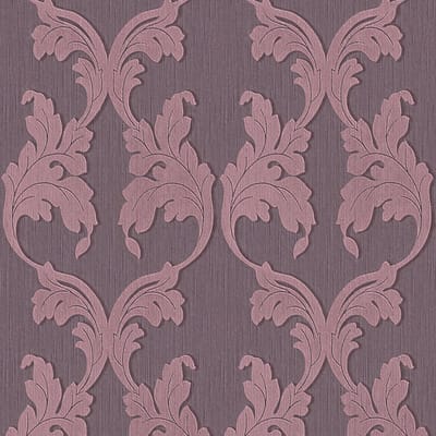 Textiel look behang Profhome 956285-GU textiel behang gestructureerd in textiel look mat purper 5,33 m2