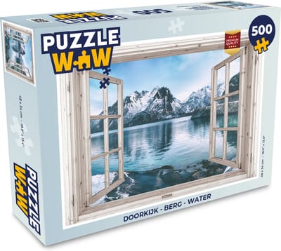 Puzzel Doorkijk - Berg - Water - Legpuzzel - Puzzel 500 stukjes