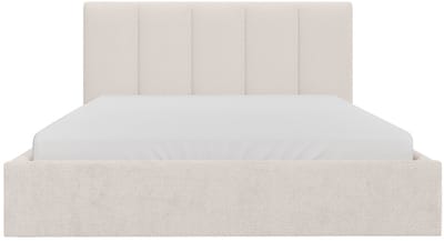 Vente-unique Bed met opbergruimte stof beige 160 x 200 cm