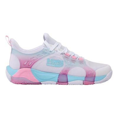 K-SWISS Tennisschoenen K-frame Padel White/soft Neon Blue/neon Buble Gum Womens 39