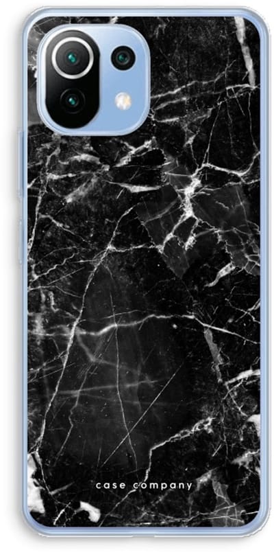 Case Company® - Hoesje geschikt voor Xiaomi Mi 11 Lite hoesje - Zwart Marmer - Soft Cover Telefoonhoesje - Bescherming aan alle Kanten en Schermrand