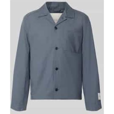 Oversized overhemdjack van mix van katoen en lyocell