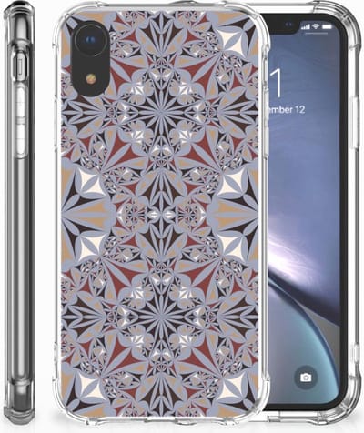 Apple iPhone Xr Anti-Shock Hoesje Flower Tiles