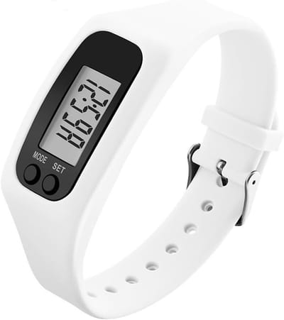 Stappenteller - Fitness tracker - Activiteit volgen - Groot display - 250 x 27 x 45 mm - Wit