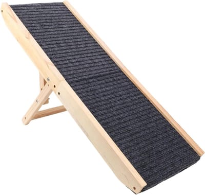 Huisdier Helling - Honden Trap - Toegang tot meubels - Antislip oppervlak - 44x16x37 cm - Houtkleur