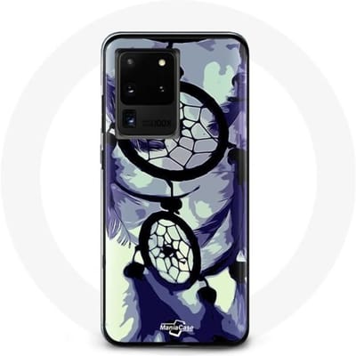 Hoesje voor Samsung Galaxy S20 Ultra Dreamcatcher paars grijs en zwart grijs