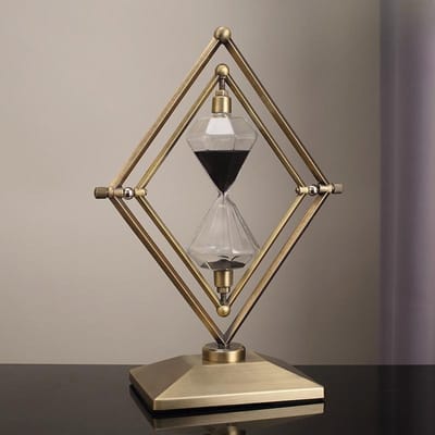 Sablier Géométrique Diamant Moderne Premium Ornements Décorations Travail Nordique Durable Durable Utile Utile bronze black sand