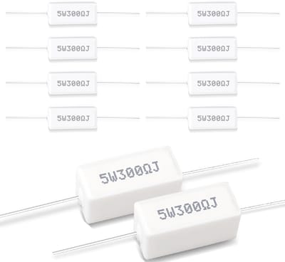 Keramische Weerstanden - Componenten - Elektronica Projecten - 5W 300 Ohm - 10 Stuks