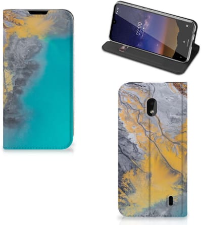 Nokia 2.2 Standcase Marble Blue Gold