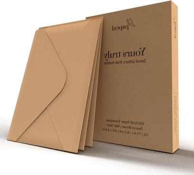 Kraft Paper Envelopes - 4x6 Size - Yours Truly - Invitations Letters Postcards Thank You Cards