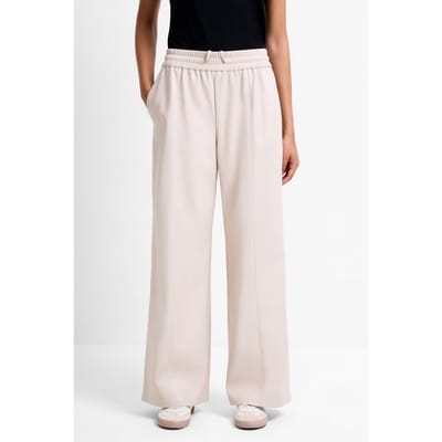 French Connection Tasher Wide Leg Pu Trouser Taupe Grey Maat: XS | Wijde Broeken Outlet | Dames | Beige