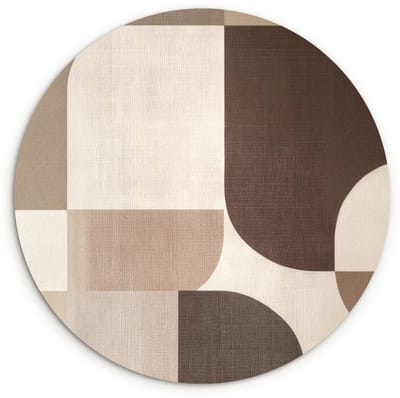 WallCircle® Wandcirkel 120x120 cm - Muurcirkel Geometrisch - Geweven structuur - Modern - Muurdecoratie woonkamer - Wanddecoratie slaapkamer - Kamer decoratie accessoires - Ronde schilderijen XXL