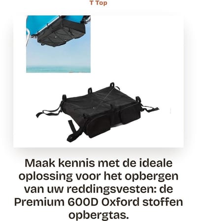 Dailygoods- Opbergtas 600D Oxford Doek - Reddingsvesten Tas - Waterdichte Opbergtas - Ideaal Voor Watersporters - Extra Vakken - Elastisch Touw - Opbergzak