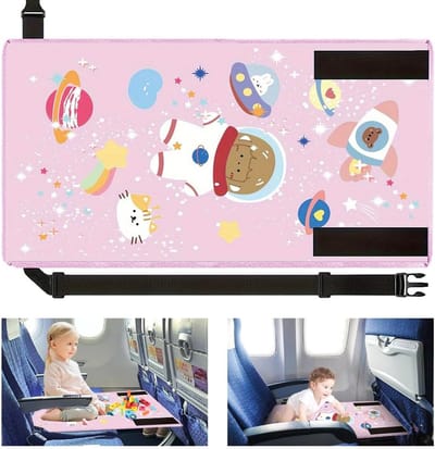 Opvouwbare Kindervoetsteun - Vliegtuig Zitverlenging - Comfortabel Reizen - Meer Ruimte Kinderen - 77 x 44 cm - Roze