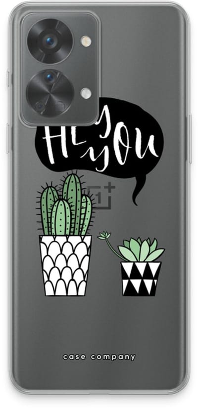 Case Company® - Hoesje geschikt voor OnePlus Nord 2T hoesje - Hey you cactus - Soft Cover Telefoonhoesje - Bescherming aan alle Kanten en Schermrand