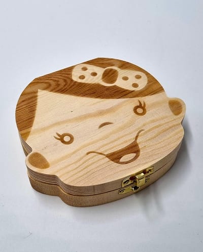 Tandendoosje - Nederlands - Zero waste - Tandendoosje meisje - Houten doosje - Melktanden - Houten tandendoosje