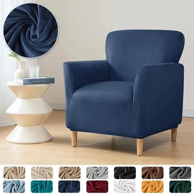 1 pièce Housse de fauteuil en velours Antidérapante Élastique Housse de siège baignoire Couleur unie Douce Housse de canapé simple pour Protecteur de meubles de maison