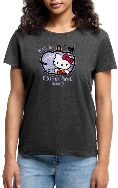 Hello Kitty Halloween Trick Of Treat Premium T Shirt Dames