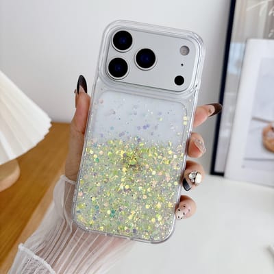 Nachtgloeiend Lichtgevend Glitter Siliconen Hoesje Voor iPhone 17 Air 16 15 14 13 12 11 Pro Max Plus Neon Transparante Pailletten Cover iPhone 15 Pro Max gray