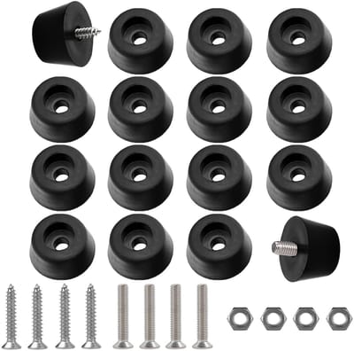 Rubberen Voetjes 32 x 25 x 17 mm - Antislip Bumperpads - Meubel Voetjes - Vloerbeschermer - Inclusief Schroeven/Moeren - Slijtvast en Schokabsorberend - Meubelvoetjes
