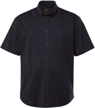 JP 1880 - Heren - Klederdracht overhemd van jersey met ruiten klederdracht - Navy blauw - Maat XL