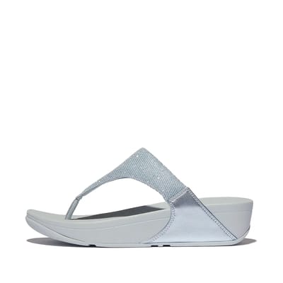 FitFLop Lulu Shimmer Lux dames teenslipper - Licht blauw - Maat 37