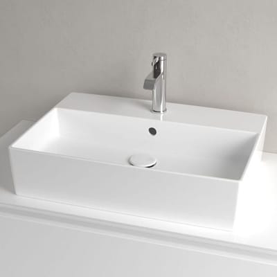 Villeroy & Boch Memento 2.0 - Opzetwastafel 60x42 cm, met overloop, met kraangat, alpine wit 4A076001