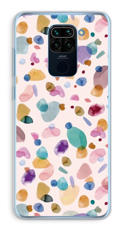 Case Company® - Hoesje geschikt voor Xiaomi Redmi Note 9 hoesje - Terrazzo Memphis - Soft Cover Telefoonhoesje - Bescherming aan alle Kanten en Schermrand