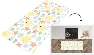 Keukenloper - Loper keuken - Zeedieren - Baby - Schelpen - 120x50 cm - Keukenloper vinyl