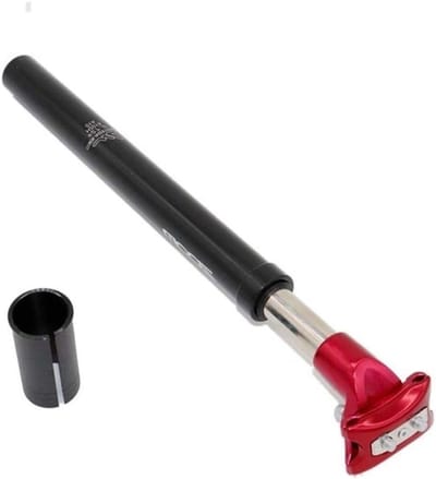 Fiets Zadelpen - Schokdemper Pen - Comfortabel Fietsen - Lichtgewicht Aluminium - 350mm Lengte - Rood