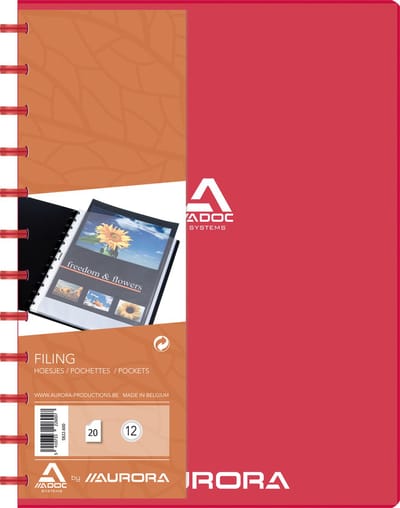 Adoc Bind-Ex Showmap A4 20 hoezen Rood doos van 10