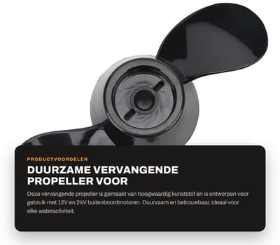 Dailygoods- Propeller 2-blads Vervangend - Duurzaam Kunststof - Geschikt voor 12V/24V Motoren - Lange Levensduur - Betrouwbaar Gebruik - Buitenboordmotor