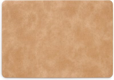 Zeller placemats lederlook - 45 x 30 cm - lichtbruin - vegan leer - tafel onderleggers