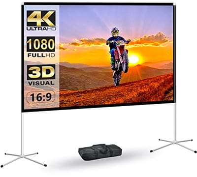 Draagbaar Projectiescherm 60 Inch - Filmprojectiescherm met Standaard voor Binnengebruik, 16:9 Formaat, Lichtgewicht en Kreukvrij