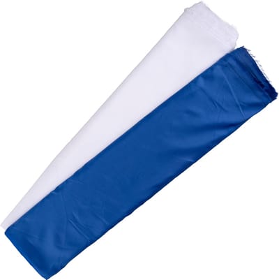 Vlaggenstof wit - blauw - ISRAEL / ARGENTINIE / GRIEKENLAND - 500 x 150 cm van elke kleur
