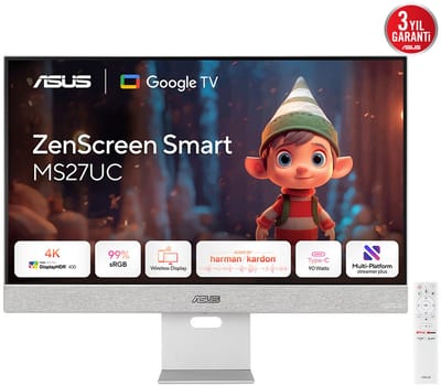 ASUS ZenScreen Smart Monitor MS27UC - 4K - Google TV - USB-C 90w - Harman Kardon Speakers - 27 inch
