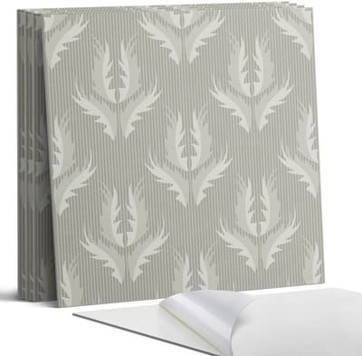 Coloray Wandpanelen Zelfklevend - Stijlvol plantenpatroon Zelfklevende Wandpanelen - 50 cm x 50 cm - Grijs Wandpaneel PVC - 4 stuks - Mozaïeken Wandpanelen Zelfklevend - Keuken Wandpanelen - Wandpanelen Badkamer