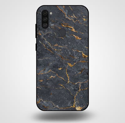 Smartphonica Telefoonhoesje voor Samsung Galaxy A11 met marmer opdruk - TPU backcover case marble design - Goud Grijs geschikt voor Samsung Galaxy A11