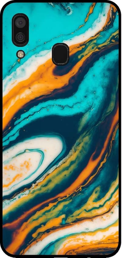 Smartphonica Telefoonhoesje voor Samsung Galaxy A30 marmer look - backcover marmer hoesje - Groen geschikt voor Samsung Galaxy A30