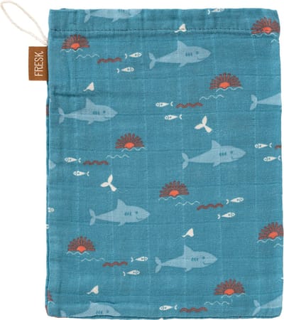 Fresk Hydrofiele Washandjes – 21 x 15 cm - Babyverzorging - 3 stuks - Ademend en Absorberend - Babyspullen - Babyverzorging - Blauw - Shark