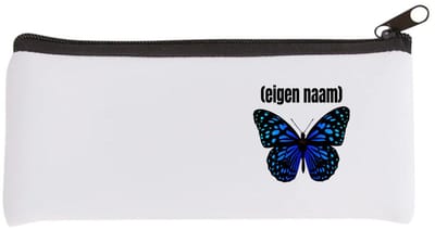 Akyol - blauwe vlinder met eigen naam Etui - Vlinder - dieren liefhebber - iemand die houdt van vlinders - verjaardag - cadeau - kado - geschenk - 20 bij 9 cm