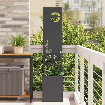 vidaXL - Tuin - Privacy - Scherm - Zwart - 32 - x - 32 - x - 150 - cm - Koudgewalst - staal