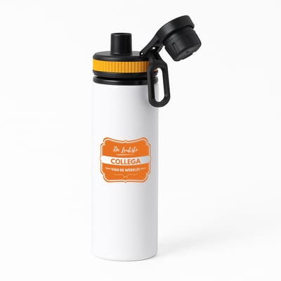 Hacebo® - De leukste collega waterfles met draaidop oranje - Collega - beste collega - werk - afscheidscadeau - verjaardagscadeau - kado - water fles - 850ML