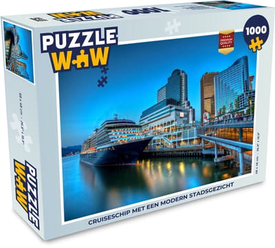 Puzzel Cruiseschip met een modern stadsgezicht - Legpuzzel - Puzzel 1000 stukjes volwassenen